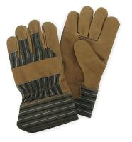 4TJZ1 Leather Palm Gloves, Pig Grain, Tan, L, PR