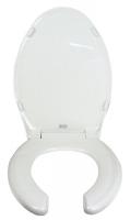 4TMJ1 Toilet Seat, Elongated, Open Front, White