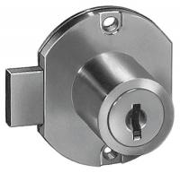 4TYF7 Disc Tumbler Cam Door Lock, BRGTBRS, KD