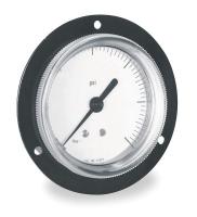4UA51 Panel Vacuum Gauge, Flange, 2 In, 30 In Hg