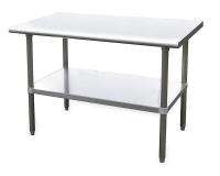 4UEJ7 Adj Height Worktable, W 60, SS Undershelf