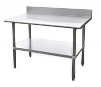 4UEK1 Adj Ht Worktable, W 60, Shelf &amp; Backsplash