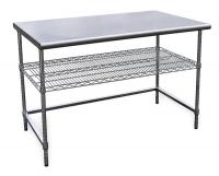 4UEL6 Worktable, W 60, D 30, C Frame, w/1 Shelf