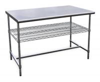 4UEL9 Worktable, W 48, D 30, H Frame, w/1 Shelf