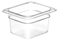 4UJV3 Food Pan, Sixth Size, Clear, PK 6