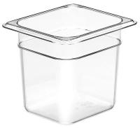 4UJV4 Food Pan, Sixth Size, Clear, PK 6