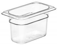 4UJV6 Food Pan, Ninth Size, Clear, PK 6