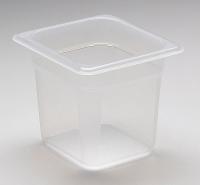 4UJX9 Food Pan, Sixth, Translucent, PK 6