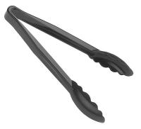 6ZEL8 Tong, Scallop Grip, 9 In., Black, PK 12