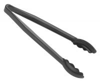 6ZEL9 Tong Scallop Grip, 12 In., Black, PK 12
