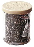 6ZEN0 Shaker, Salt/Peppr, Clear w/Beige Lid, PK12