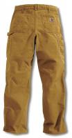 4ULN7 Work Pants, Washed Brown, Size42x32 In