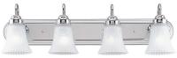 4UZG2 Fixture, Bath Bar, Chrome, Frosted Glass