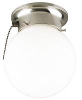 4UZJ5 Fixture, Light, Brushed Ni, 60W, Wh Glass