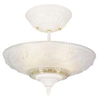 4UZL3 Fixture, Light, Textured White, Floral