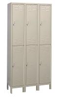 4VFJ2 Assem Locker, 2 Tier, W 36, D 15, Parchment