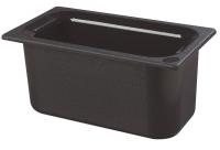 4VML3 Third Size Food Pan, 4 Qt Cap, Black