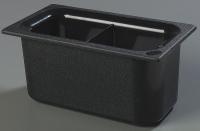 4VML4 Third Size Food Pan, 1.7 Qt Cap, Black