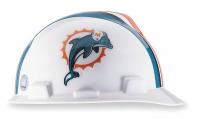 4VP49 NFL Hard Hat, Miami Dolphins, Green/White