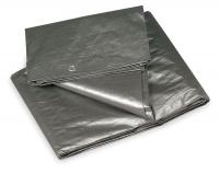 2ZJ45 Tarp, Polyethylene, Silver/Black, 6x8Ft