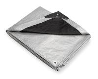 4VZ57 Tarp, Polyethylene, Silver/Black, 16x20Ft