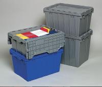 4W023 Container, Attached Lid, 8.5 gal., Gray
