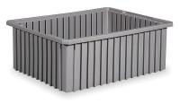 5LA22 Tote Box, Modular, L 22 3/8, W 17 3/8, Gray