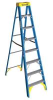 4W079 Stepladder, Fiberglass, 8 ft. H, 250 lb Cap