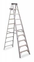 4W172 Stepladder, Aluminum, 10 ft. H, 300 lb Cap.