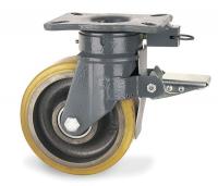 4W712 Kingpinless Cstr w/Brke, 3960 lb, 8 In Dia