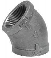 4WGX3 Elbow, 45 Deg, 1/4 In, NPT, Black Iron