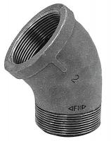 4WGY6 Street Elbow, 45 Deg, 1/4 In, NPT, Iron