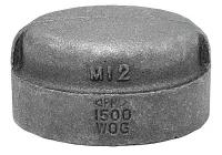 4WJU9 Cap, 1 In, NPT, Black Malleable Iron