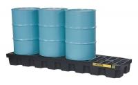 4WLU9 Drum Spill Cntnmnt Pallet, 4 Drum, 5k lb.