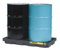 4WLW2 Drum Spill Cntnmnt Pallet, 2 Drum, 2.5k lb