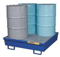 4WLX4 Drum Spill Cntnmnt, Blue, 4 Drum, 77 Gal.