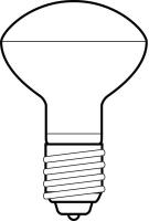 1E163 Incandescent Reflector Lamp, R14, 25W