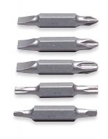 1VXP4 Screwdriver Bit Set, 1/4 Hex Dr, 5 Pc
