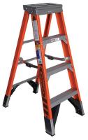 4XN71 Stepladder, Fiberglass, 4 ft. H, 375 lb Cap