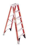 4XN72 Stepladder, Fiberglass, 6 ft. H, 375 lb Cap