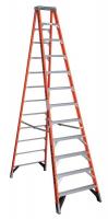 4XN75 Stepladder, Fiberglass, 12 ft H, 375 lb Cap