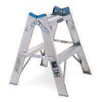 4XP46 Twin Step Stool, 24 In H, 300 lb., Aluminum