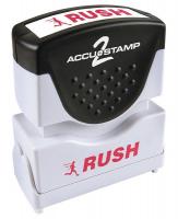 4XRH5 Microban Message Stamp, Rush, 3/8&quot;