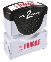 4XRH6 Microban Message Stamp, Fragile, 3/8&quot;