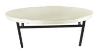 4XV73 Table, Folding, Round, Sand/Black