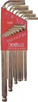 4YCP2 Ball End Hex Key Set, 0.050-3/8 In, L-Shpd