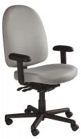 4YCU8 Chair, Anti-Microbial, Gray, Arms, Polyester