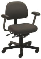 4YCY5 Chair, Petite, 36, Black, Lrg Back, Polyester