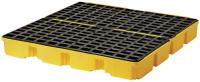 4YF77 Drum Spill Cntnmnt Pallet, 4 Drum, 10k lb.