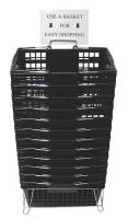 4YFF1 Hand Basket, Black, 18 1/4x 12 1/4, PK 12